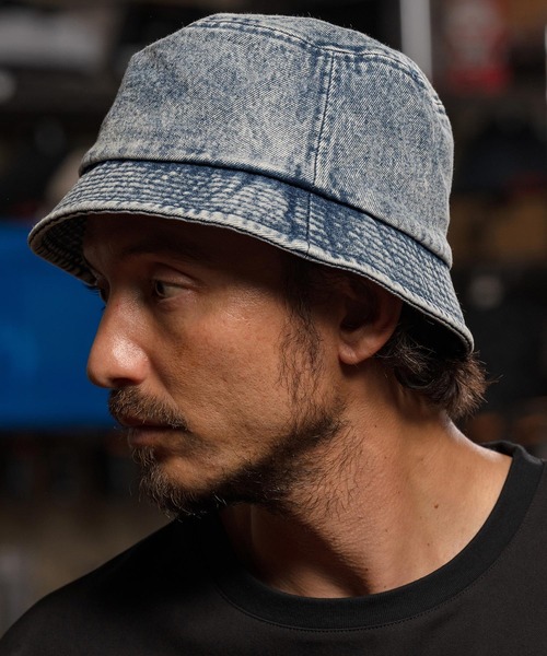 mko12554-Chemical Wash Denim Bucket Hat バケットハット（ハット）｜CAMBIO（カンビオ）