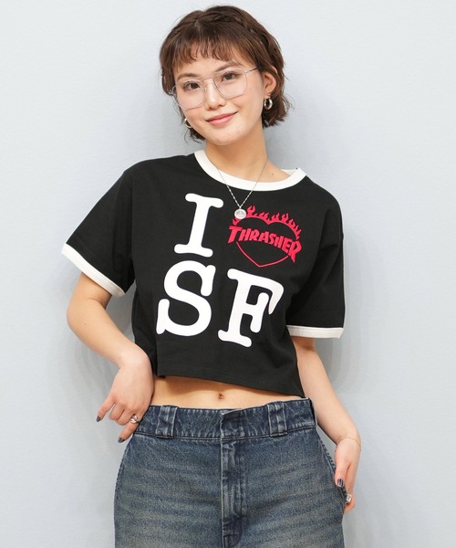 THRASHER(スラッシャー)の「THRASHER/スラッシャー アイラブTシャツ 252TH2ST031(Tシャツ/カットソー・レディース・ホワイト/ブラック・M/L)」の2枚目の写真