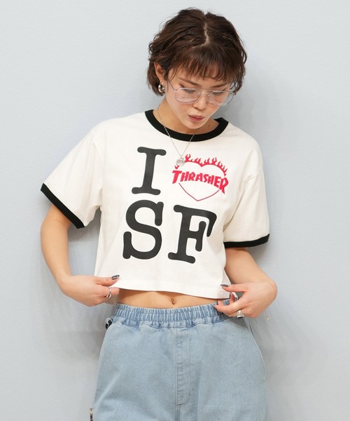 THRASHER(スラッシャー)の「THRASHER/スラッシャー アイラブTシャツ 252TH2ST031(Tシャツ/カットソー・レディース・ホワイト/ブラック・M/L)」の3枚目の写真