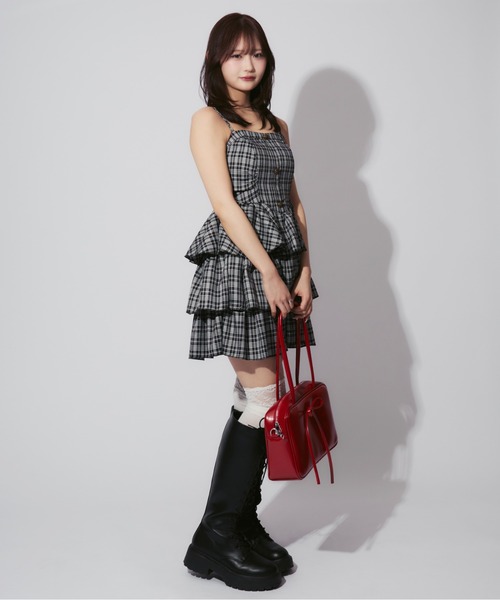 Check Tiered Mini Cami Dress / チェック柄ティアードミニキャミ