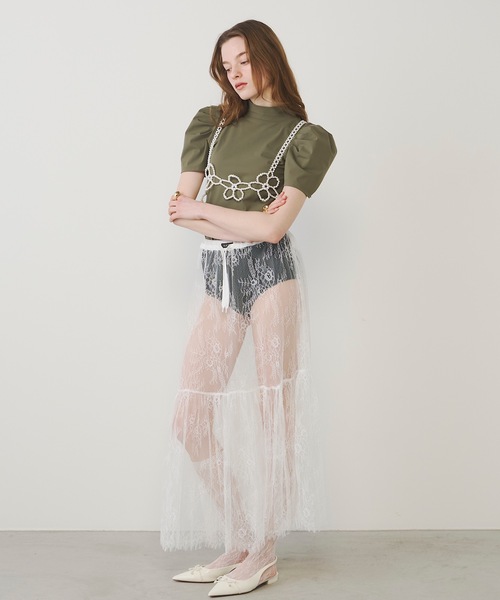 VIOLETTA(ヴィオレッタ)の「パールフラワービスチェ(サスペンダー・レディース・ホワイト・FREE)」の21枚目の写真