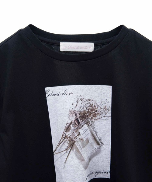 31 Sons de mode(トランテアン ソン ドゥ モード)の「フラワーフォトTシャツ(Tシャツ/カットソー・レディース・ブラック/オフホワイト・フリー)」の5枚目の写真