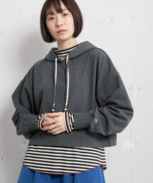 POU DOU DOU | ロゴ刺繍クロップドフーディ(パーカー)