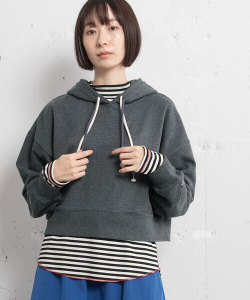 【DIESEL】ロゴ 刺繍 コットン混 フーディ【送料関税込】 セール】ロゴ刺繍クロップドフーディ(パーカー)|POU DOU DOU