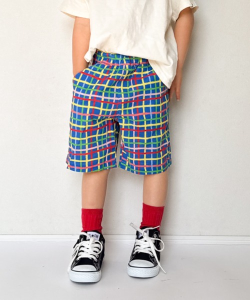 TARKER(ターカー)の「チェック柄5分丈ハーフパンツ(その他パンツ・キッズ・オフホワイト/ネイビー・80/90/100/110/120/130)」の2枚目の写真