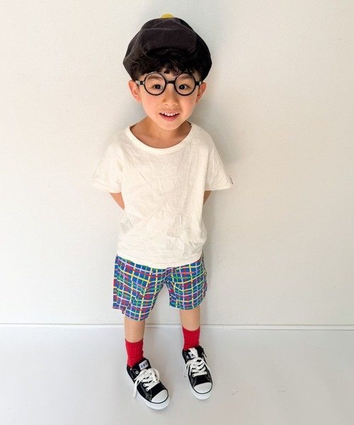 TARKER(ターカー)の「チェック柄5分丈ハーフパンツ(その他パンツ・キッズ・オフホワイト/ネイビー・80/90/100/110/120/130)」の14枚目の写真