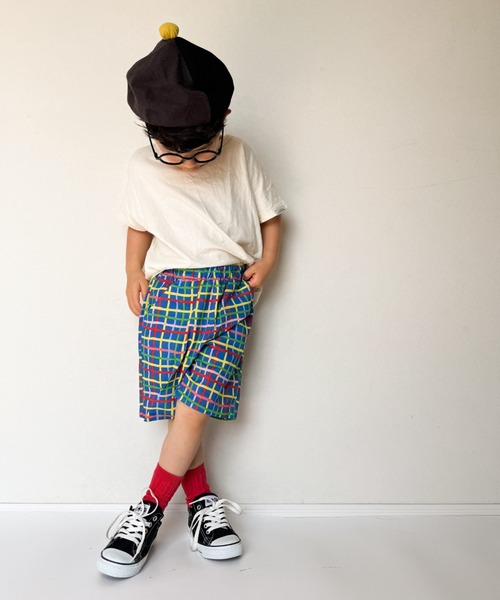 TARKER(ターカー)の「チェック柄5分丈ハーフパンツ(その他パンツ・キッズ・オフホワイト/ネイビー・80/90/100/110/120/130)」の15枚目の写真