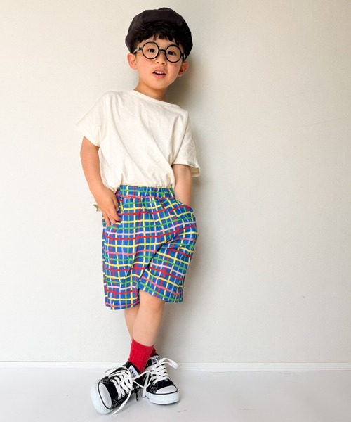 TARKER(ターカー)の「チェック柄5分丈ハーフパンツ(その他パンツ・キッズ・オフホワイト/ネイビー・80/90/100/110/120/130)」の17枚目の写真