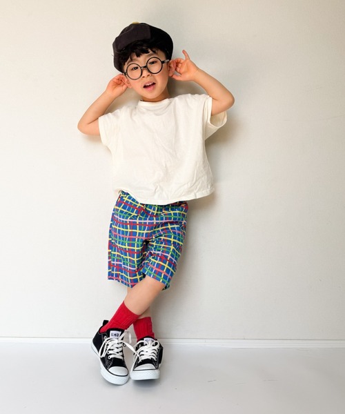 TARKER(ターカー)の「チェック柄5分丈ハーフパンツ(その他パンツ・キッズ・オフホワイト/ネイビー・80/90/100/110/120/130)」の19枚目の写真