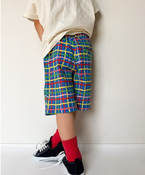 TARKER(ターカー)の「チェック柄5分丈ハーフパンツ(その他パンツ・キッズ・オフホワイト/ネイビー・80/90/100/110/120/130)」の22枚目の写真
