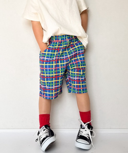 TARKER(ターカー)の「チェック柄5分丈ハーフパンツ(その他パンツ・キッズ・オフホワイト/ネイビー・80/90/100/110/120/130)」の13枚目の写真
