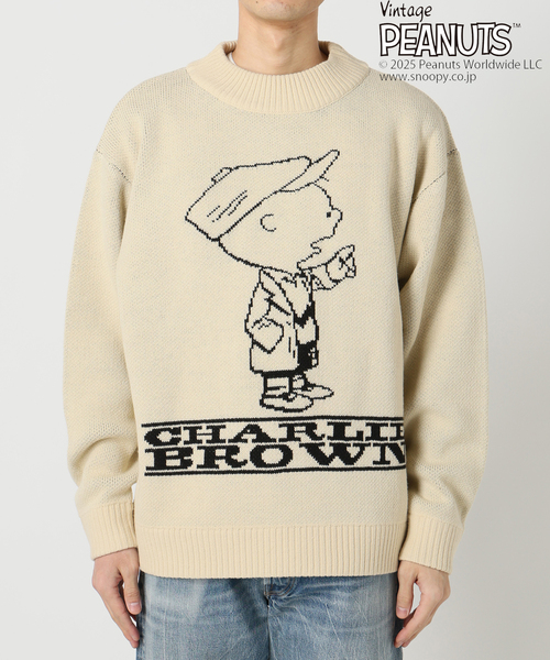 ピーナッツです PEANUTS / ピーナッツ 別注 ダブル ジャガードニット（PEANUTS