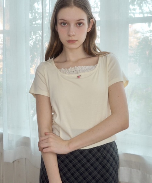 Birthday room(バースデイルーム)の「ローズモチーフカットソー/rose motif cut and sew(Tシャツ/カットソー・レディース・アイボリー/ブラック・FREE)」の18枚目の写真
