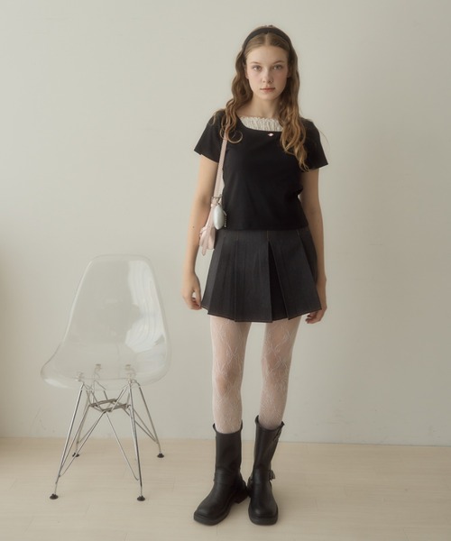Birthday room(バースデイルーム)の「ローズモチーフカットソー/rose motif cut and sew(Tシャツ/カットソー・レディース・アイボリー/ブラック・FREE)」の16枚目の写真