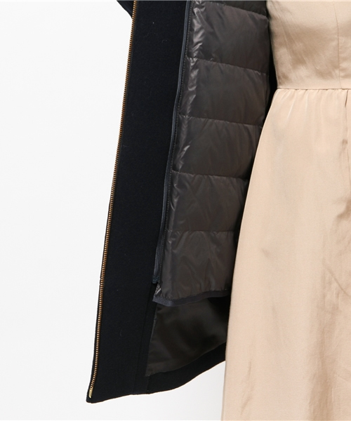 allureville（アルアバイル）の「ブルーフォックスファー付3WAYダウンライナーコート（ポンチョ・レディース・ベージュ/サックスブルー/ネイビー・1/2）」の13枚目の写真