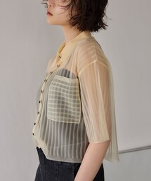 EMMEL REFINES EM ステッチ ケープ ブラウス セール】＜EMMEL REFINES＞EM ステッチ ケープ ブラウス（シャツ