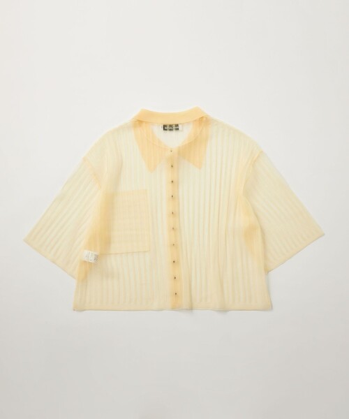 EMMEL REFINES（エメルリファインズ）の「＜EMMEL REFINES＞EM シアーニット シャツ（シャツ/ブラウス・レディース・ライム/クリーム・FREE）」の6枚目の写真