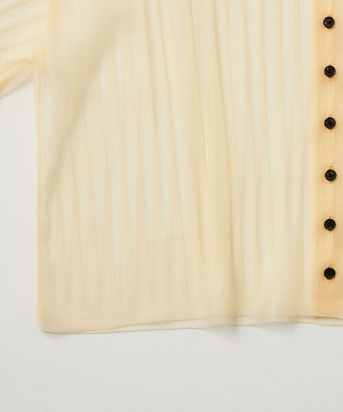 EMMEL REFINES（エメルリファインズ）の「＜EMMEL REFINES＞EM シアーニット シャツ（シャツ/ブラウス・レディース・ライム/クリーム・FREE）」の9枚目の写真