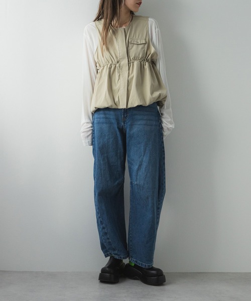 bohmal(ボマール)の「ドロストバルーンベスト(ベスト・レディース・ブラック/アイボリー・FREE)」の10枚目の写真
