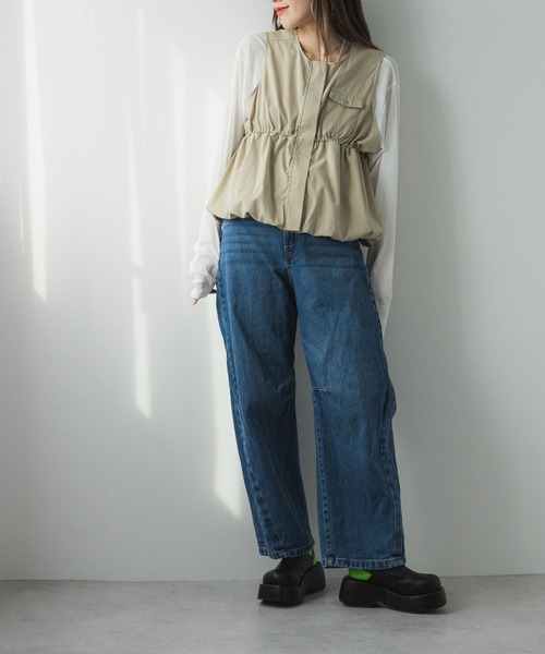 bohmal(ボマール)の「ドロストバルーンベスト(ベスト・レディース・ブラック/アイボリー・FREE)」の11枚目の写真