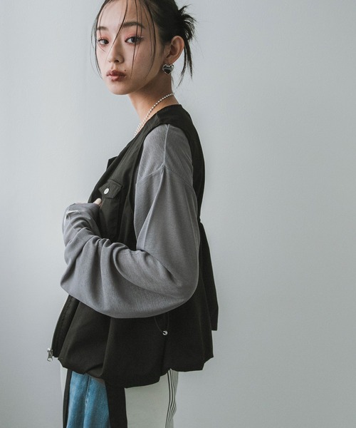 bohmal(ボマール)の「ドロストバルーンベスト(ベスト・レディース・ブラック/アイボリー・FREE)」の18枚目の写真