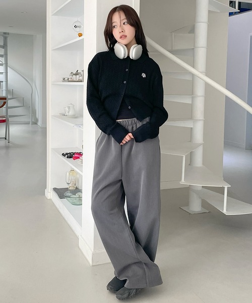 muahmuah(ムーアムーア)の「A'GEM/9 × .kom 『muah muah/ムーアムーア』 LOGO COLLAR CABLE CARDIGAN/ロゴカラー ケーブル カーディガン(カーディガン/ボレロ・レディース・ブラック/ネイビー/アイボリー・FREE)」の11枚目の写真
