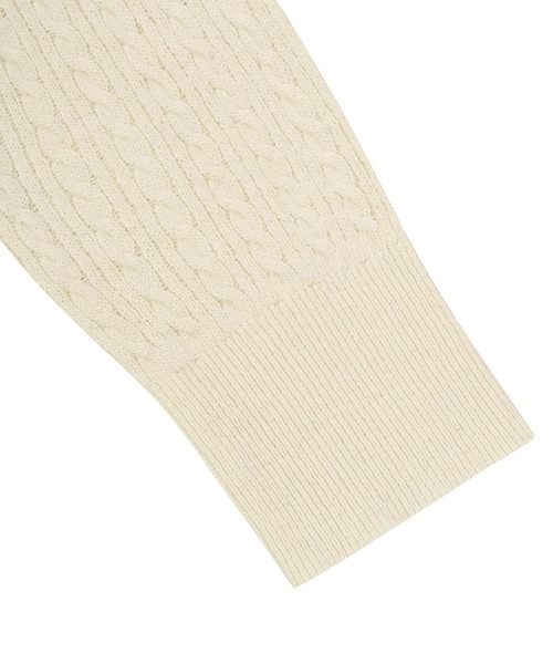 muahmuah(ムーアムーア)の「A'GEM/9 × .kom 『muah muah/ムーアムーア』 LOGO COLLAR CABLE CARDIGAN/ロゴカラー ケーブル カーディガン(カーディガン/ボレロ・レディース・ブラック/ネイビー/アイボリー・FREE)」の20枚目の写真