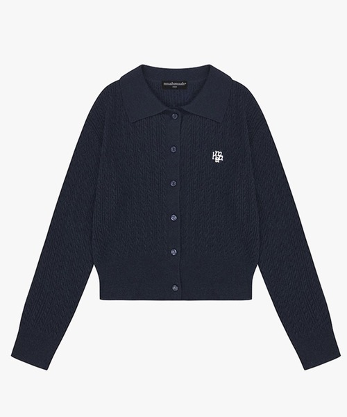 muahmuah(ムーアムーア)の「A'GEM/9 × .kom 『muah muah/ムーアムーア』 LOGO COLLAR CABLE CARDIGAN/ロゴカラー ケーブル カーディガン(カーディガン/ボレロ・レディース・ブラック/ネイビー/アイボリー・FREE)」の17枚目の写真