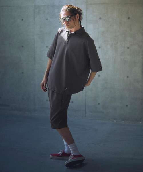 ADAM PATEK（アダムパテック）の「ADAMPATEK/ripple sarouel short pants/リップルサルエルショートパンツ（その他パンツ・メンズ・ブラック/チャコール・1/2）」の12枚目の写真