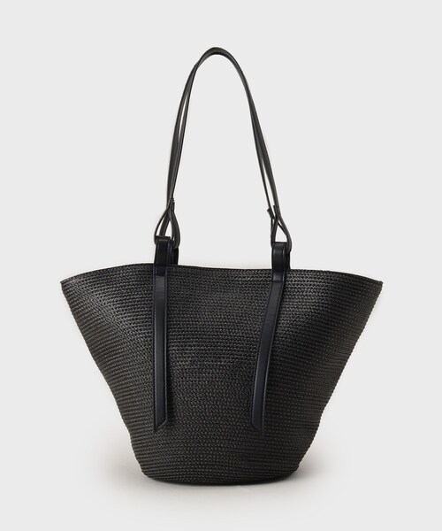 INDIVI（インディヴィ）の「【雑材】合皮ハンドルかごバッグ（トートバッグ・レディース・ブラック/キャメル・00）」の3枚目の写真