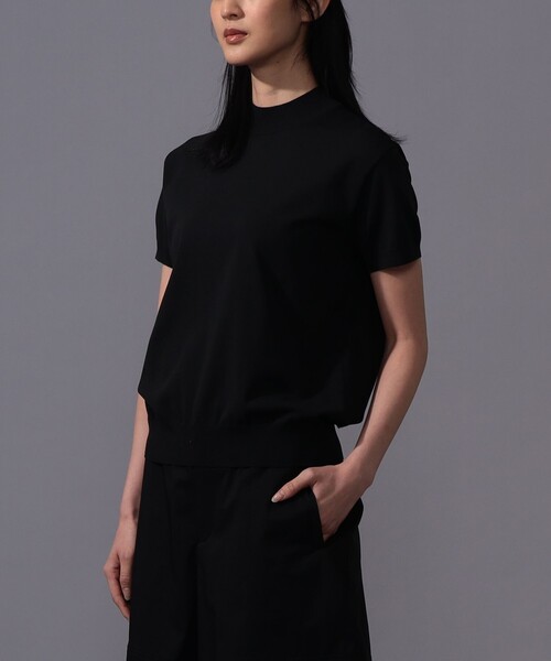 BEAMS GOLF(ビームスゴルフ)の「〈WOMEN〉B.G.THREE / ALL-TIME モックネック ニット(Tシャツ/カットソー・レディース・ネイビー/ブラック・MEDIUM/LARGE)」の2枚目の写真