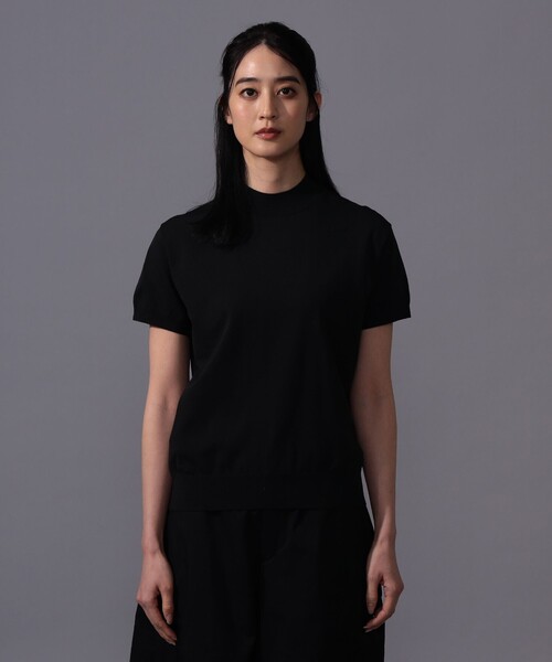 BEAMS GOLF(ビームスゴルフ)の「〈WOMEN〉B.G.THREE / ALL-TIME モックネック ニット(Tシャツ/カットソー・レディース・ネイビー/ブラック・MEDIUM/LARGE)」の5枚目の写真