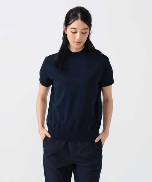 BEAMS GOLF(ビームスゴルフ)の「〈WOMEN〉B.G.THREE / ALL-TIME モックネック ニット(Tシャツ/カットソー・レディース・ネイビー/ブラック・MEDIUM/LARGE)」の11枚目の写真