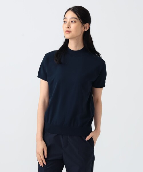BEAMS GOLF(ビームスゴルフ)の「〈WOMEN〉B.G.THREE / ALL-TIME モックネック ニット(Tシャツ/カットソー・レディース・ネイビー/ブラック・MEDIUM/LARGE)」の12枚目の写真