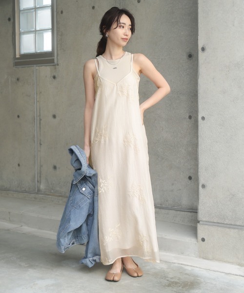 ＊新品＊セルフポートレート♡刺繍　ワンピース　ドレス　キャミワンピース niana 刺繍レースロングカーデキャミワンピセットドレス 結婚式