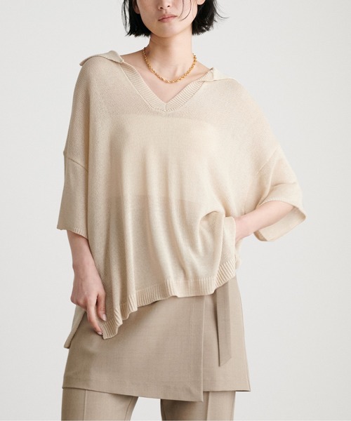 LARUTA(ラルータ)の「【LARUTA】スキッパー半袖ニットプルオーバー(ニット/セーター・レディース・モカ/チャコールグレー/ピンク/アイボリー・FREE)」の17枚目の写真