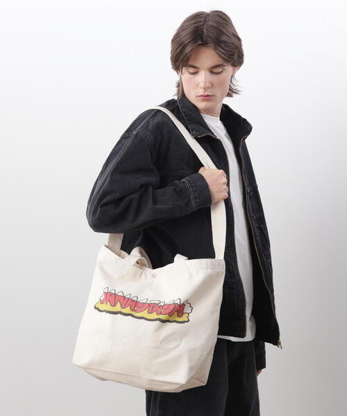 MANASTASH（マナスタッシュ）の「MANASTASH/マナスタッシュ/TOON MT. LOGO 2WAY TOTE BAG（トートバッグ・メンズ・ナチュラル・F）」の3枚目の写真