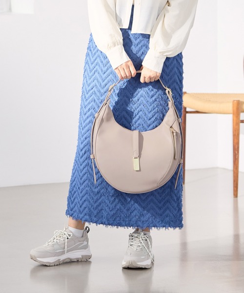 Jewelna Rose(ジュエルナローズ)の「セレーナ・ワンショルダーバッグ 16149(トートバッグ・レディース・ライトベージュ/チャコールグレー・FREE)」の5枚目の写真