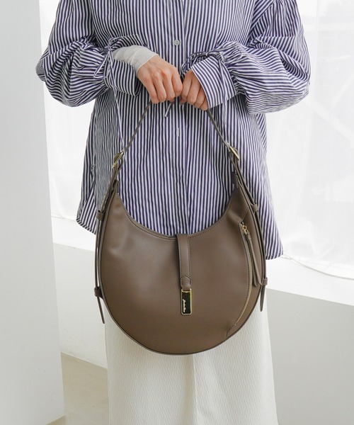 Jewelna Rose(ジュエルナローズ)の「セレーナ・ワンショルダーバッグ 16149(トートバッグ・レディース・ライトベージュ/チャコールグレー・FREE)」の8枚目の写真
