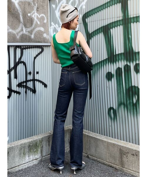 MURUA（ムルーア）の「ハイウエストヴィンテージフレアデニム（デニムパンツ・レディース・インディゴブルー/ブラック/ブルー・0/1/2）」の21枚目の写真