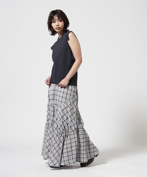 DROIT BELLO（ドロイトベロ）の「DROIT BELLO(ドロイトベロ) チェックボリュームスカート（スカート・レディース・その他18/ブラック・F）」の5枚目の写真