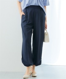 7days Life Styling | 麻調合繊スピンドルワイドパンツ(しわになりにくい・接触冷感・UVカット・ウォッシャブル)(スラックス)
