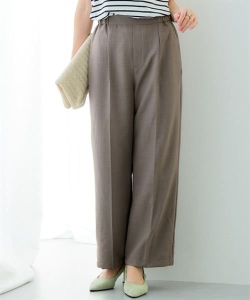 7days Life Styling(セブンデイズライフスタイリング)の「麻調合繊スピンドルワイドパンツ(しわになりにくい・接触冷感・UVカット・ウォッシャブル)(スラックス・レディース・モカ/ネイビー・S/M/L/LL)」の16枚目の写真