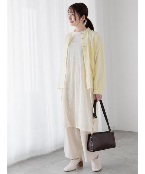 Te chichi TERRASSE（テチチテラス）の「メタルボタンドロストシャツ《2025spring catalog item》（シャツ/ブラウス・レディース・イエロー/チャコールグレー/オフホワイト・F）」の14枚目の写真
