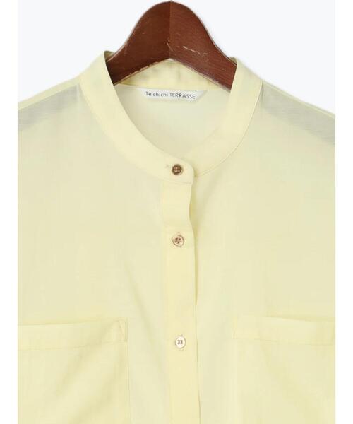 Te chichi TERRASSE（テチチテラス）の「メタルボタンドロストシャツ《2025spring catalog item》（シャツ/ブラウス・レディース・イエロー/チャコールグレー/オフホワイト・F）」の8枚目の写真