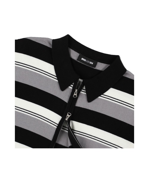 WIND AND SEA（ウィンダンシー）の「Stripe Knit Zip Up Shirt（ニット