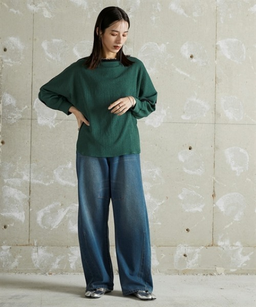 Soiunique（スワユニーク）の「ゆったりサイズカーブデニムパンツ ［Soiunique］（デニムパンツ・レディース・ワンウォッシュ/ネイビー・LL/M/L）」の9枚目の写真