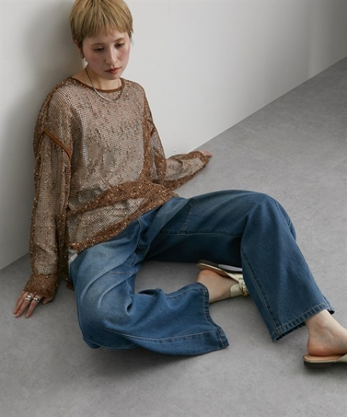 Soiunique（スワユニーク）の「ゆったりサイズカーブデニムパンツ ［Soiunique］（デニムパンツ・レディース・ワンウォッシュ/ネイビー・LL/M/L）」の13枚目の写真