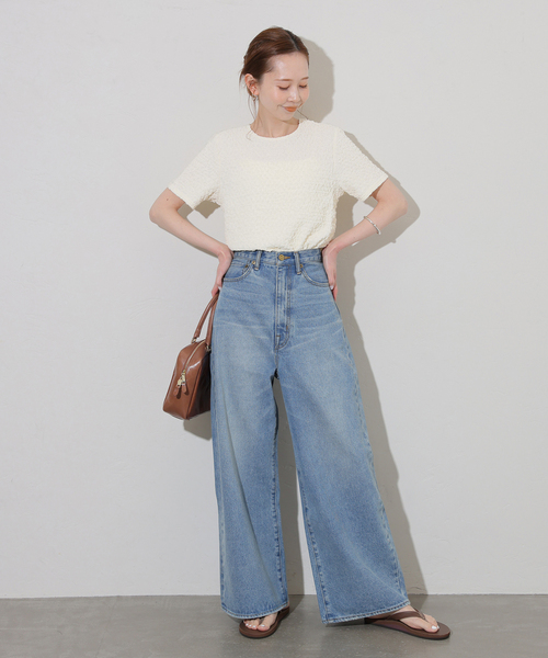 JOURNAL STANDARD（ジャーナルスタンダード）の「シャーリングフィットTEE（Tシャツ/カットソー・レディース・ホワイト/ブラック・FREE）」の10枚目の写真