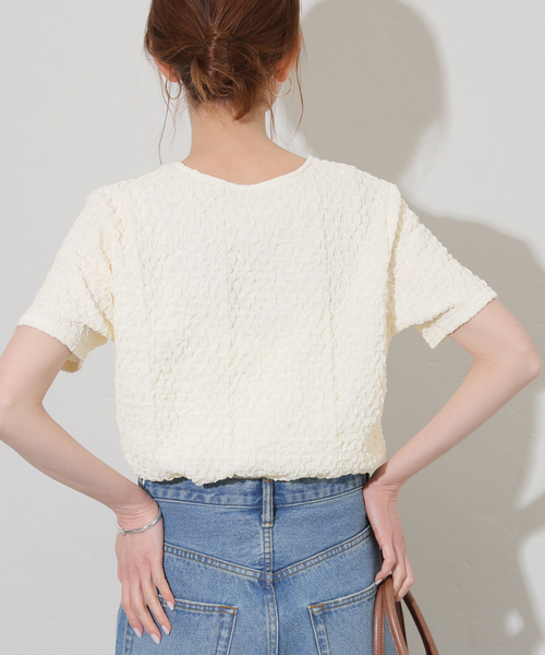 JOURNAL STANDARD（ジャーナルスタンダード）の「シャーリングフィットTEE（Tシャツ/カットソー・レディース・ホワイト/ブラック・FREE）」の5枚目の写真